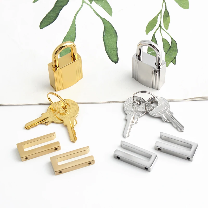 2-10Sets Stainless Steel Metal Clasp Turn Locks With Key Twist Lock For Handbag Shoulder Purse Closure Bags Hardware Accessories