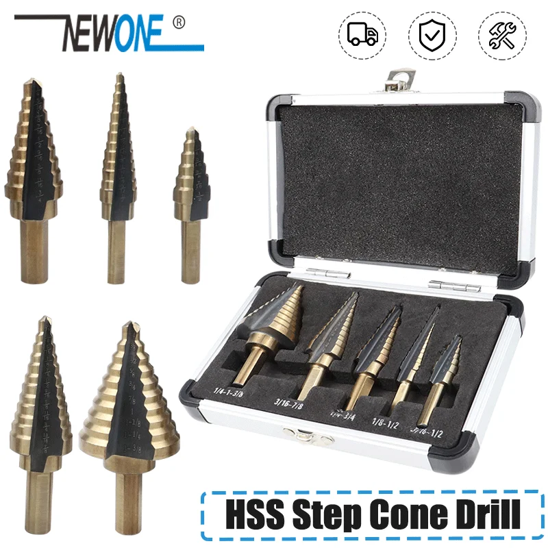 9-15 step Hex Shank 4-32mm Titanium HSS Step Drill Bit for Metal Spiral or Imperial Cone Drill Set Wood Hole Cutter Cobalt M35