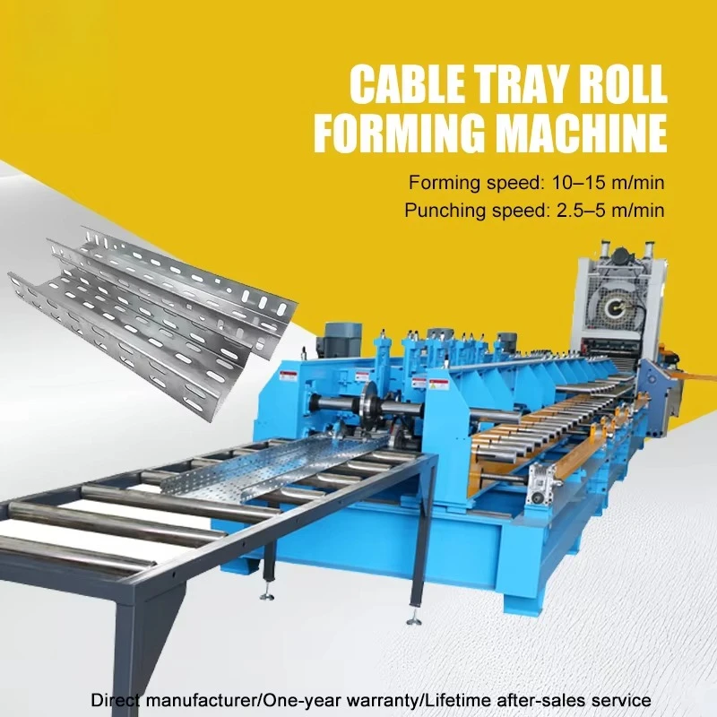 High definition cable tray roll forming machine, cable tray ladder making cold roll forming machine, customized according to dra