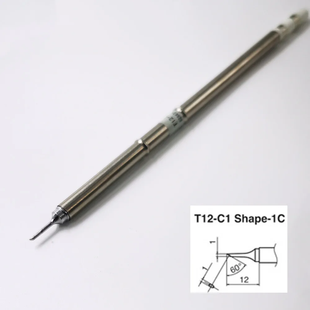 

QUICKO T12-C1 Shape K Series Electronic Soldering Tips 70W Iron Solder Tip Welding Tools for FX907/9501 Handle 7s melt tin