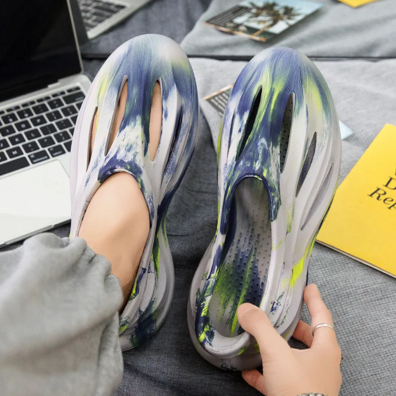 2026 camouflage coconut hole shoes men's summer EVA bag head sandals platform sports beach shoes