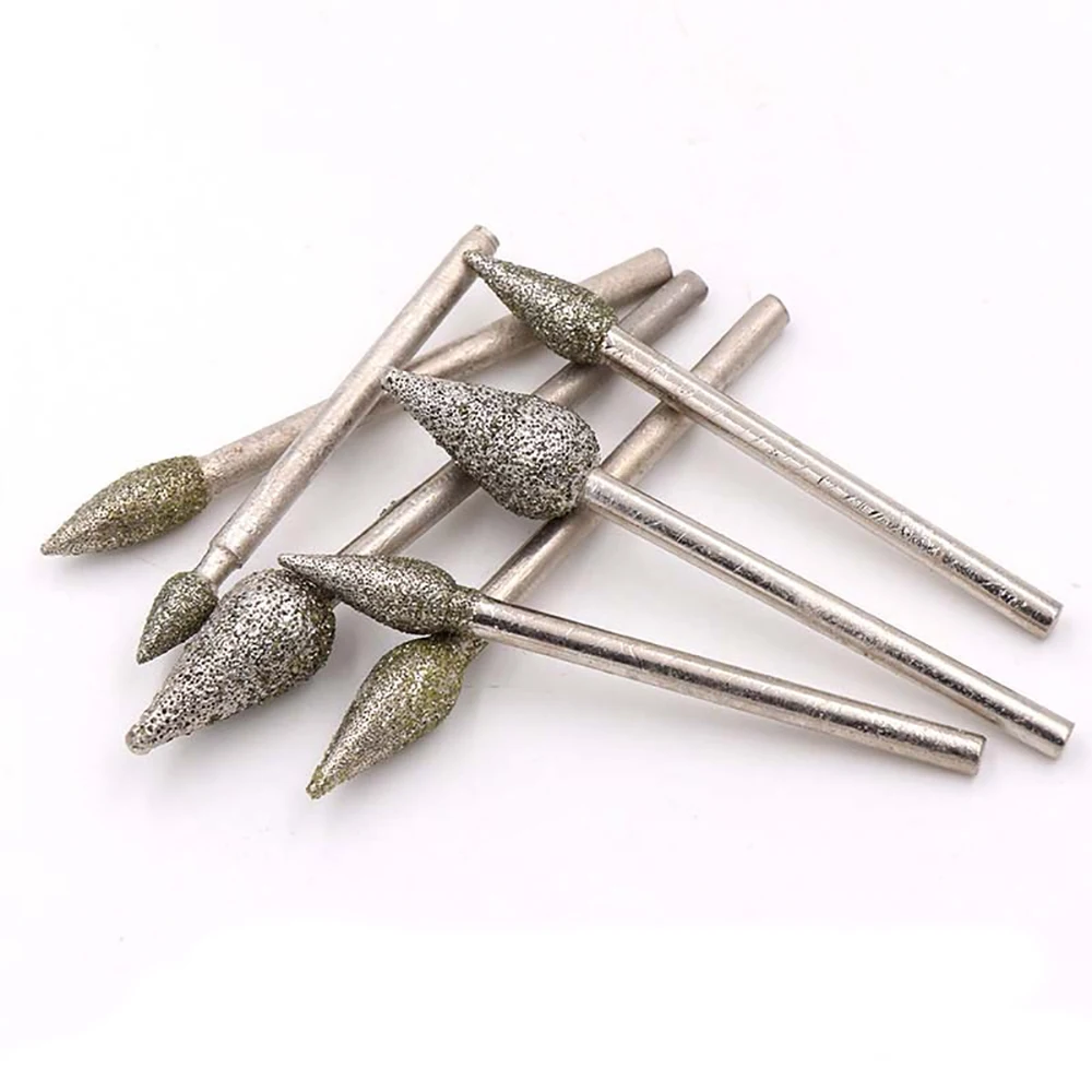 

1/10PCS Grinding Bit Accessory Ultra-Thin T Head Shank Diamond Mounted Point Stone Jade Carve Polish Engrave Tool Set 3mm 6mm