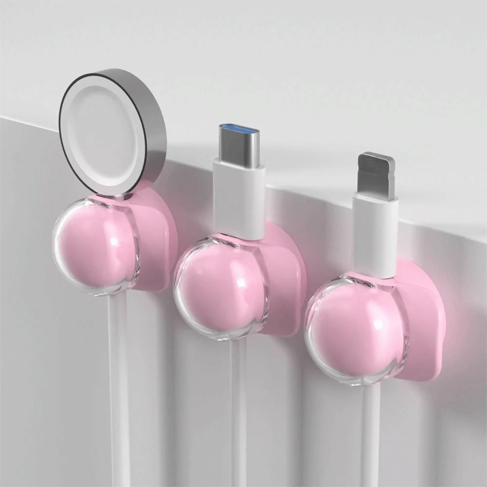 

3Pcs New Smooth Adjustable Desktop Cable Clip Self Adhesive Acrylic Wire Holder Universal Cable Organizer Charger Storage