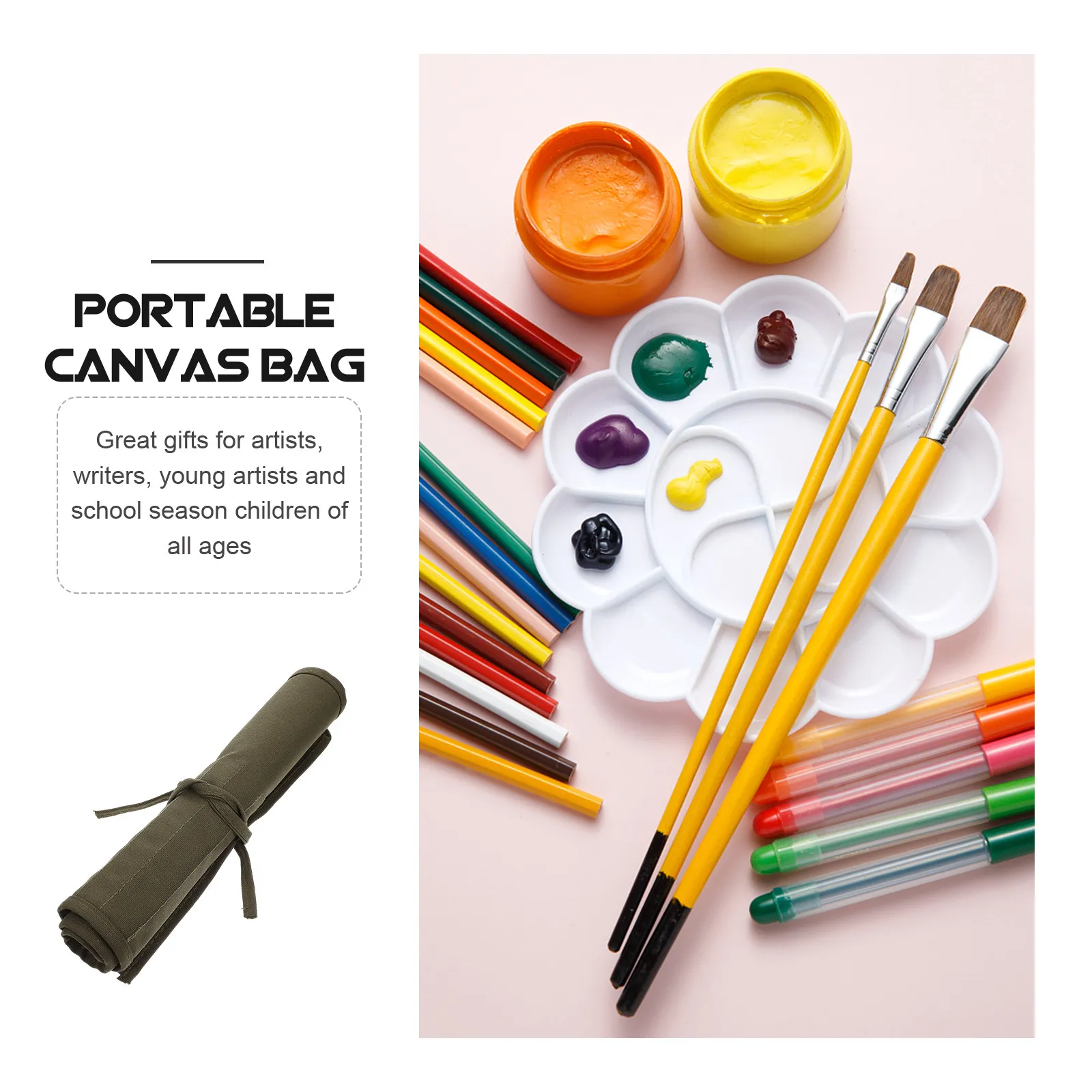 

Органайзер для кистей и карандашей на 30 отделений, холщовый чехол-скрутка, футляр для хранения инструментов для художников, путешествий, подарок для детей
