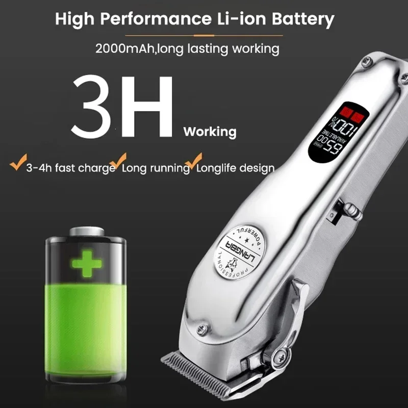 Rechargeable Dog Hair Clipper All Metal Professional Pet Trimmer Cat Shaver Cutting Machine Puppy Grooming Haircut Low Noice