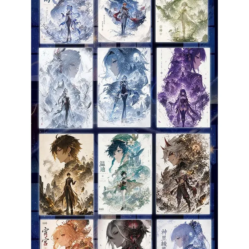 PGu Culture Genshin Impact Goddess A6 Boards Game Character Collectible TCG Trading Cards Trendy Hobby Collection Birthday Gifts