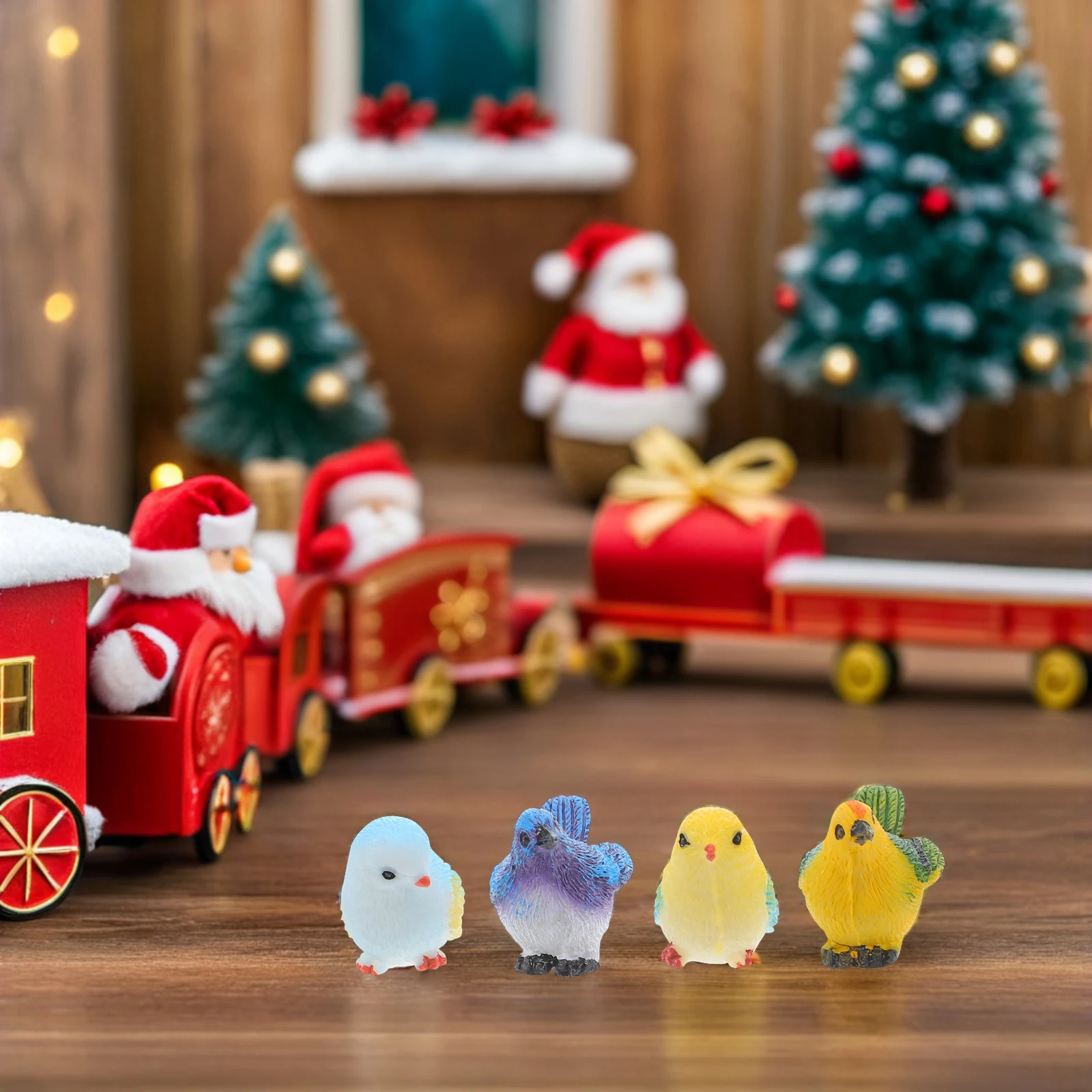 

8 Pcs Simulation Bird Ornament Miniature Decorative Figurines Small Sculpture Nest Garden Figures Resin Statues