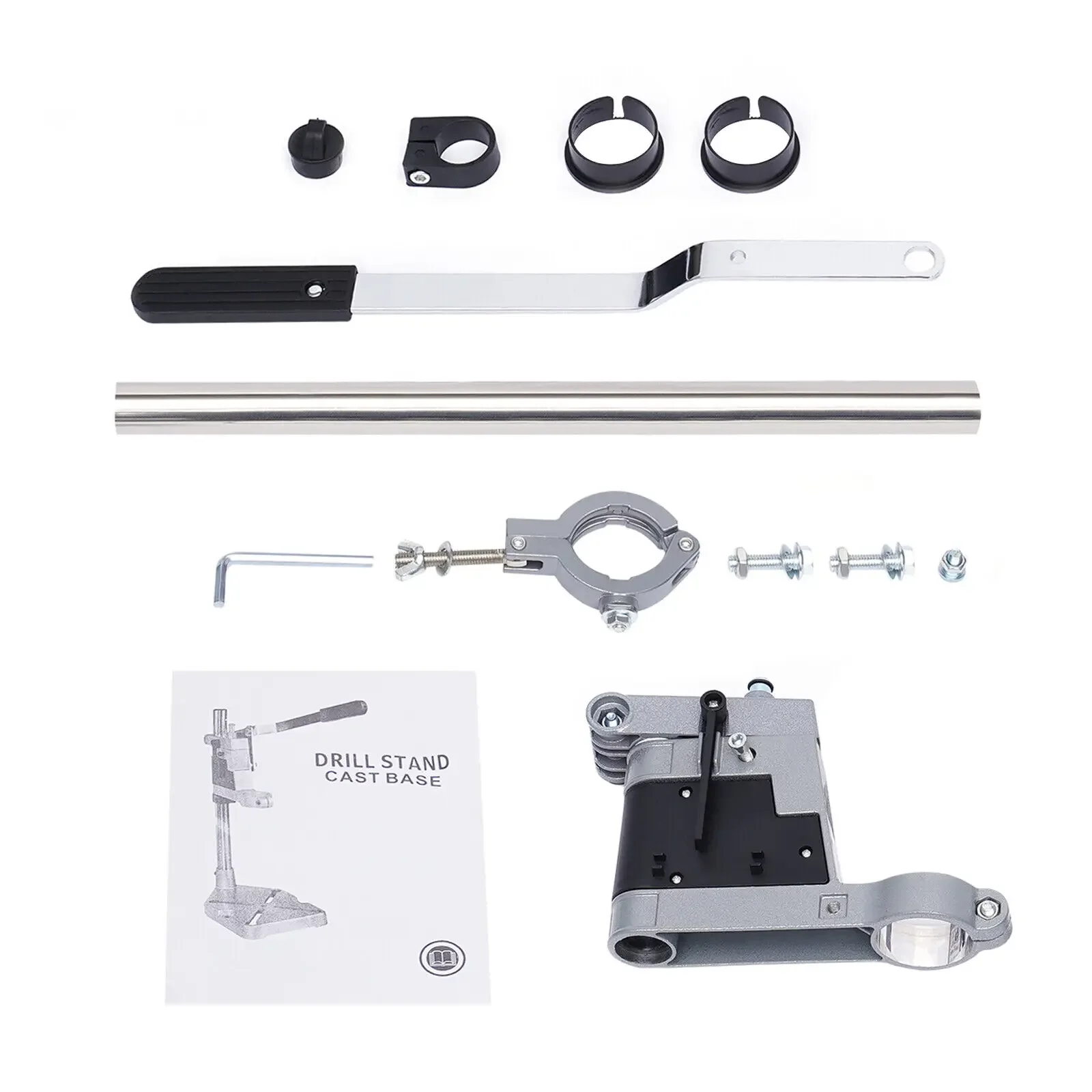 Regulowany stojak do wiertarki stojącej – przenośny uchwyt na podstawce z zaciskiem do stołu