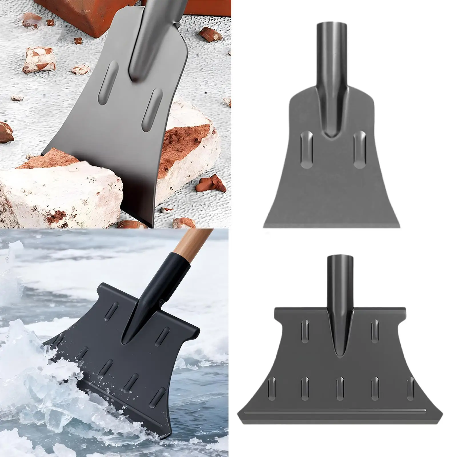 Multi Purpose Ice Scraper Head Thickened Steel Snow Shovel Blade Durable Garden Cleaning Tool for Residential Factory Use