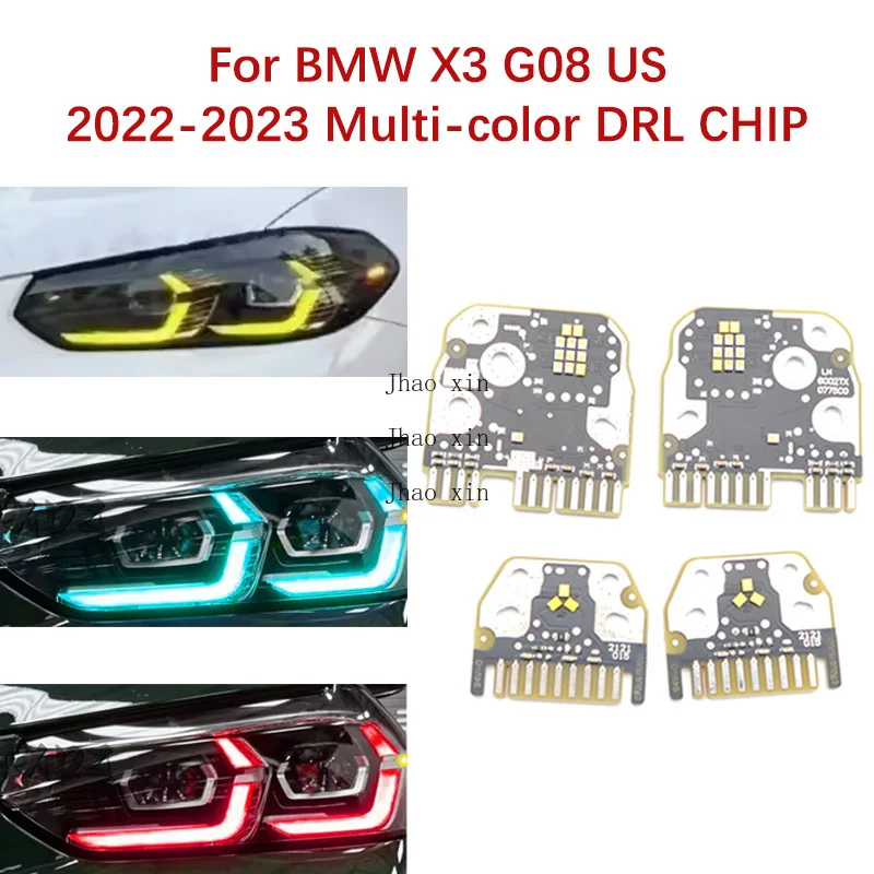 Angel Eye Car Headlight DRL Chip Light Guide Tube Ballast Light Source Module for BMW X3 G08 2022-2023 US Version Multi-color