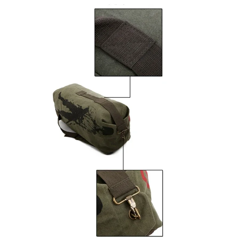 Outdoors Canvas Hunting Backpack Camping Hiking Rucksack Women Men Bag Bucket Drawstring Travel Rucksack Mochila