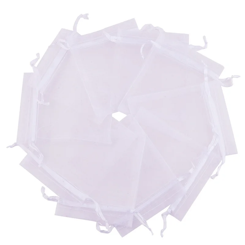 50PCS White Organza Bag Decorations 7 * 9cm 9*12CM