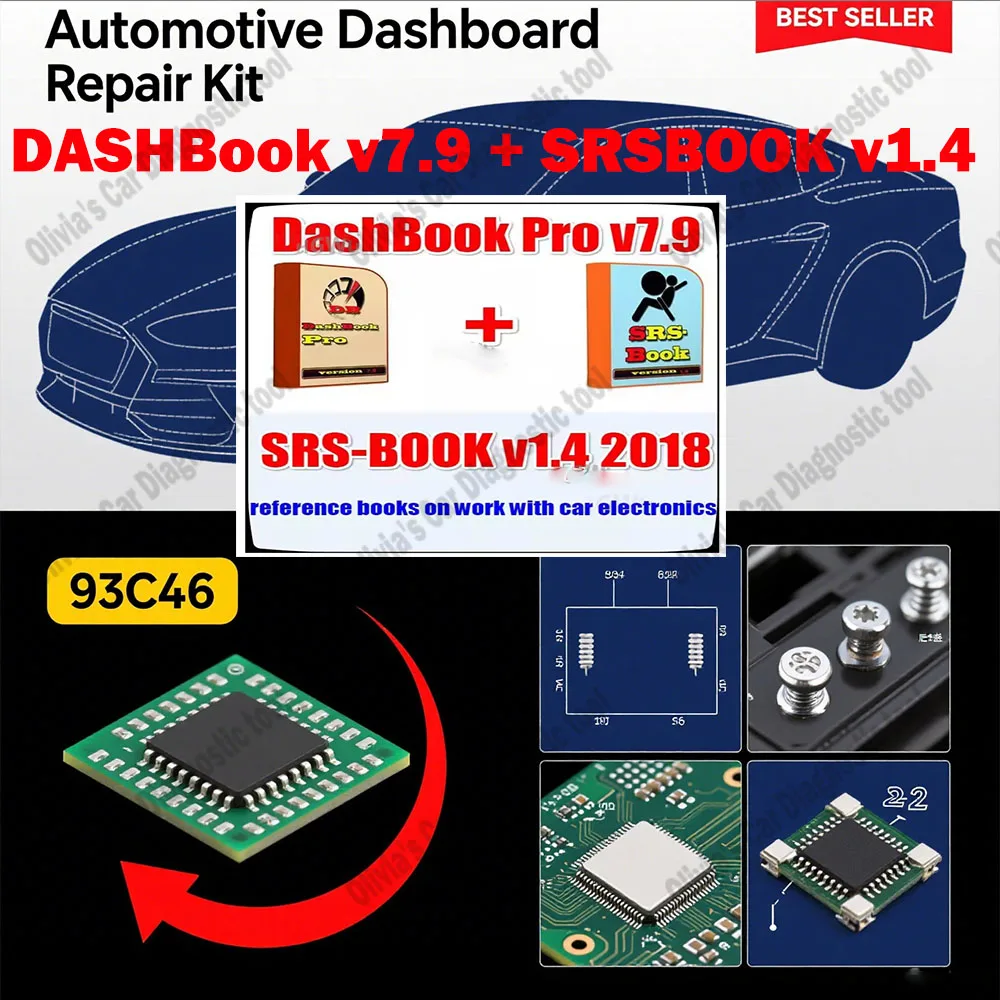 

DASHBook v7.9 + SRSBOOK v1.4 obd2 scanner Full with Keygen Removal Disassembly DASH Book SRS BOOK Car accessories great beginner