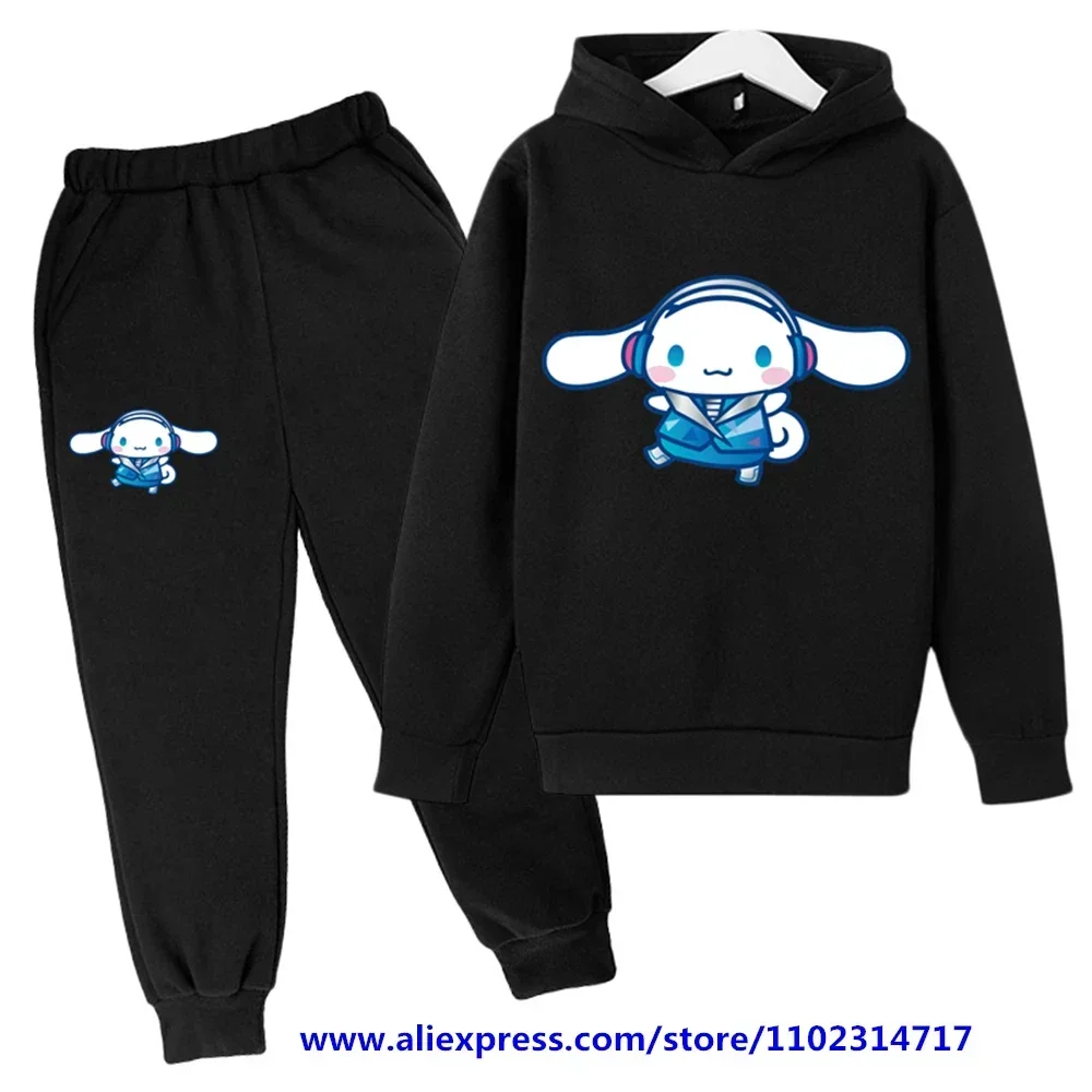 

Holiday Gift for Kids 3-14 Years Old Hoodie Set Top/Pants2P Sanrio Cinnamoroll Kawaii Casual Cute Girl Coat Boy Brand Sportswear