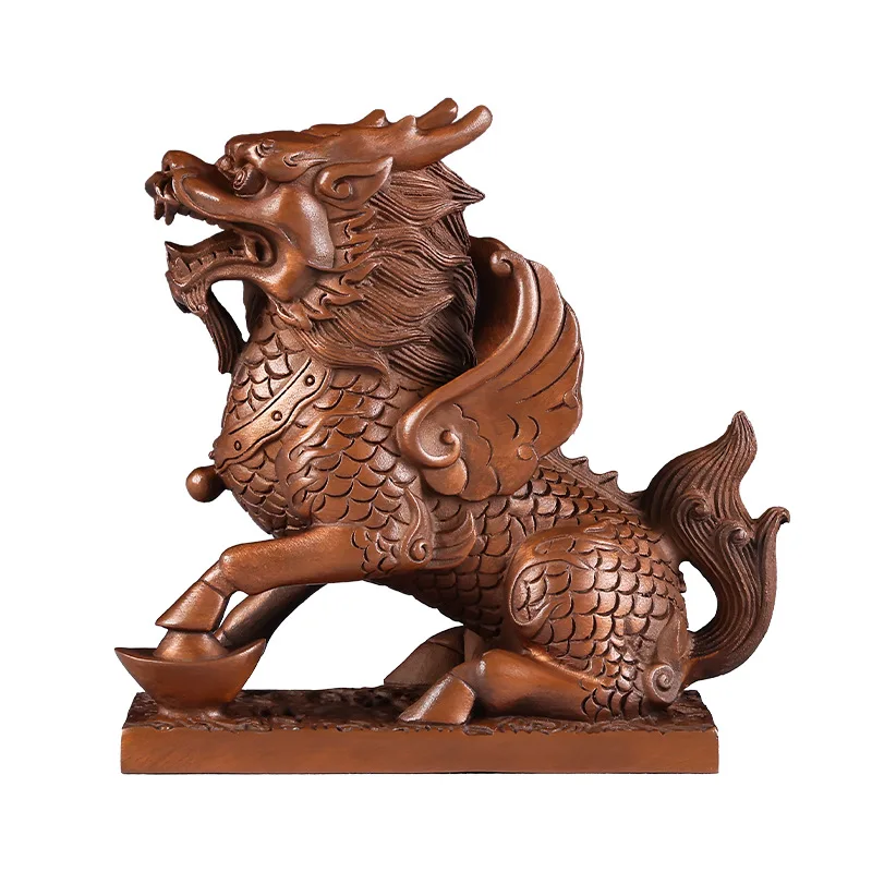 LMM Home Office Desktop Copper Crafts Multi-Size Fortune Kirin Opening Gifts