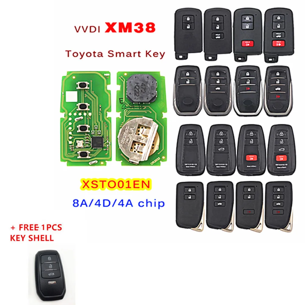 Inteligentny klucz XSTO01EN klucz zdalny zbliżeniowy 8A 4D 4A Chip do Toyota Lexus zaktualizowana wersja klucza VVDI XM XSTO00EN + 1 darmowa obudowa