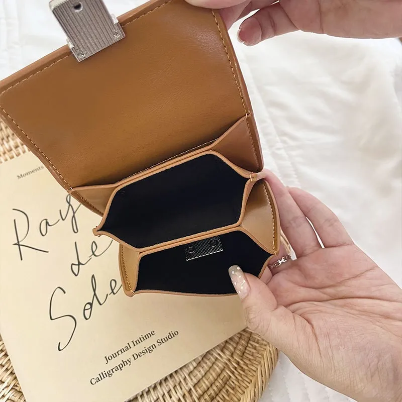 MINI wallet for women,simple&portable,flip cover metal buckle card holder,loose change clutch for students, billeteras mujer
