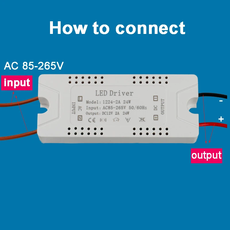 AC 90V - 265V Constant Voltage 12V 24V Led Power Supply Driver for Led Light