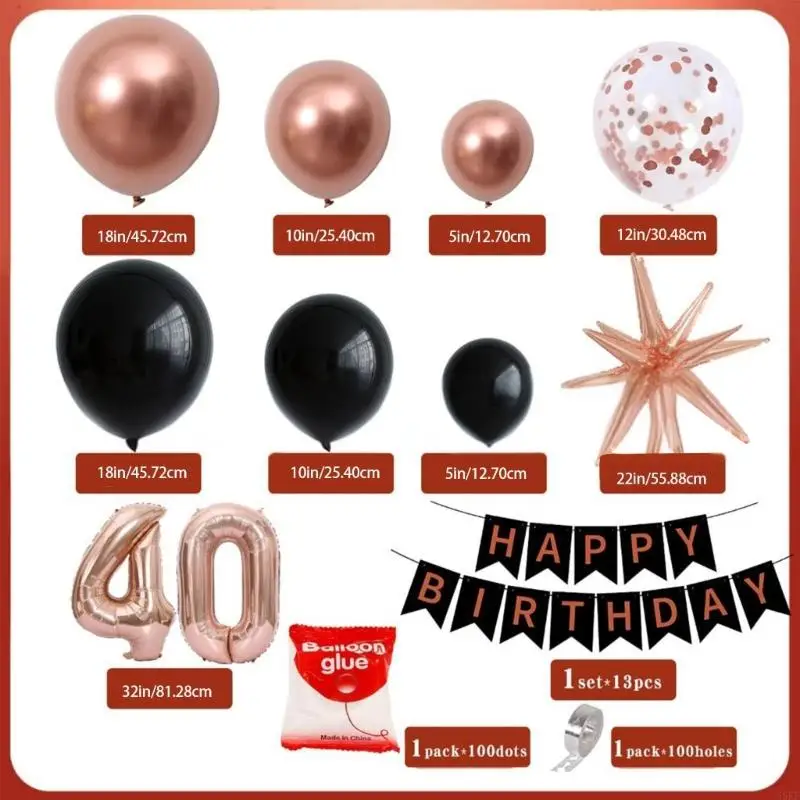 Rose Gold Happy Birthday Balloon Set For Party Decorations Family Gatherings Includes Number Balloons Birthday Buntings 55KF