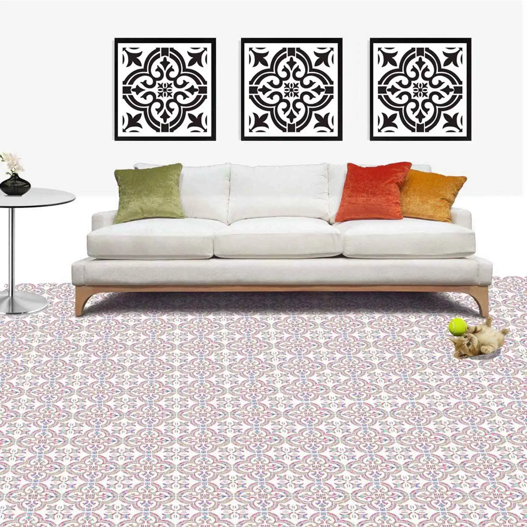 AT63-12 Pcs DIY Painting 30X30cm Vintage Flower Pattern Stencils Template For Tile Wall Floor Furniture Painting Decorative
