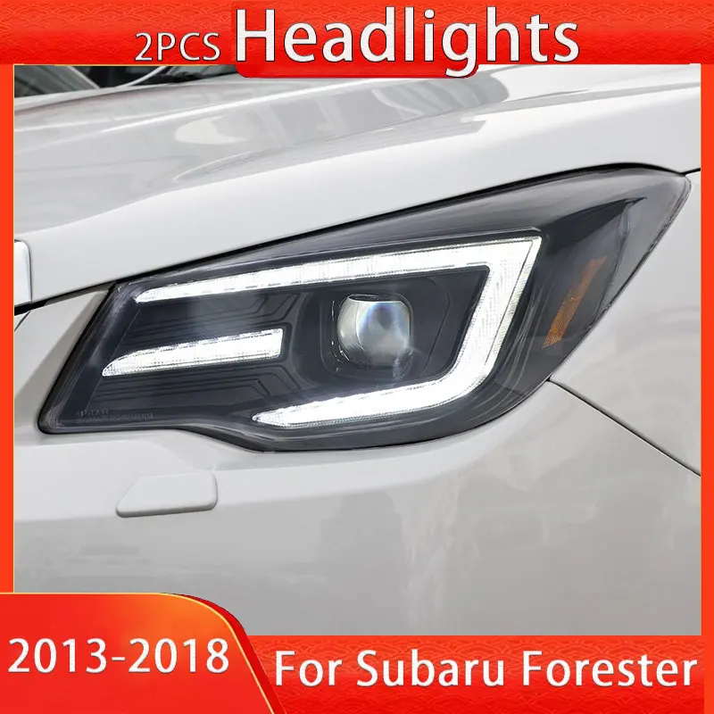 Car Styling Head Lamp For SUBARU Forester 2013-2018 LED Auto Head lamp Assembly Upgrade High Configure Projector Lens Accessorie