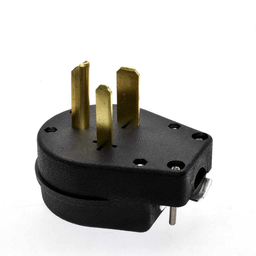 Straight Blade Angle Plug, AC Dryer Replacement Male Angle Plug, NEMA 6-50P, 50 Amp, 250V