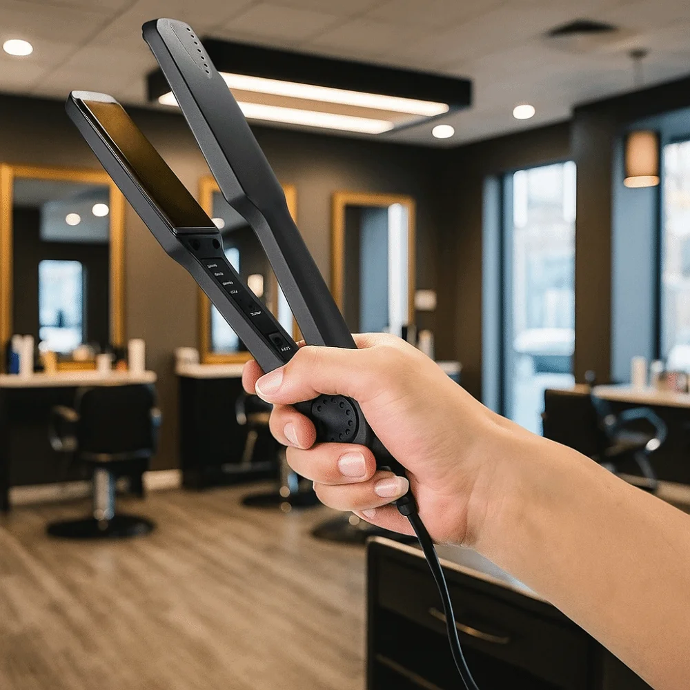 Fast Warm-up Electric Hair Straightener Ceramic Glaze Temperature Adjustable Bangs Heating Plate Widened EU Plug Hair Curler