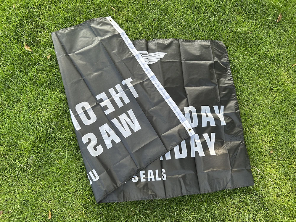 (SKY FLAG) US Navy Seals Flagge 90x150 CM Polyester zum Aufhängen Der Einzige Einfache Tag War Gestern US NAVY Seals Flagge zur Dekoration – Detail 4