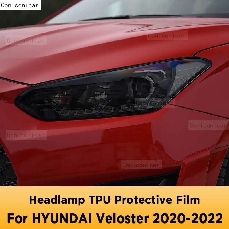 

Для HYUNDAI VELOSTER 2020-2022 автомобильная фара, черная защитная пленка, защитная прозрачная наклейка из ТПУ, аксессуары