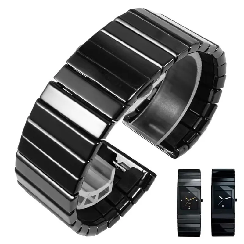 

Premium-Grade Ceramic Watchband Suitable For Rado Black Diamond Ceramic Wristwatch MenWome Replacement Chain Accessories 27 35mm