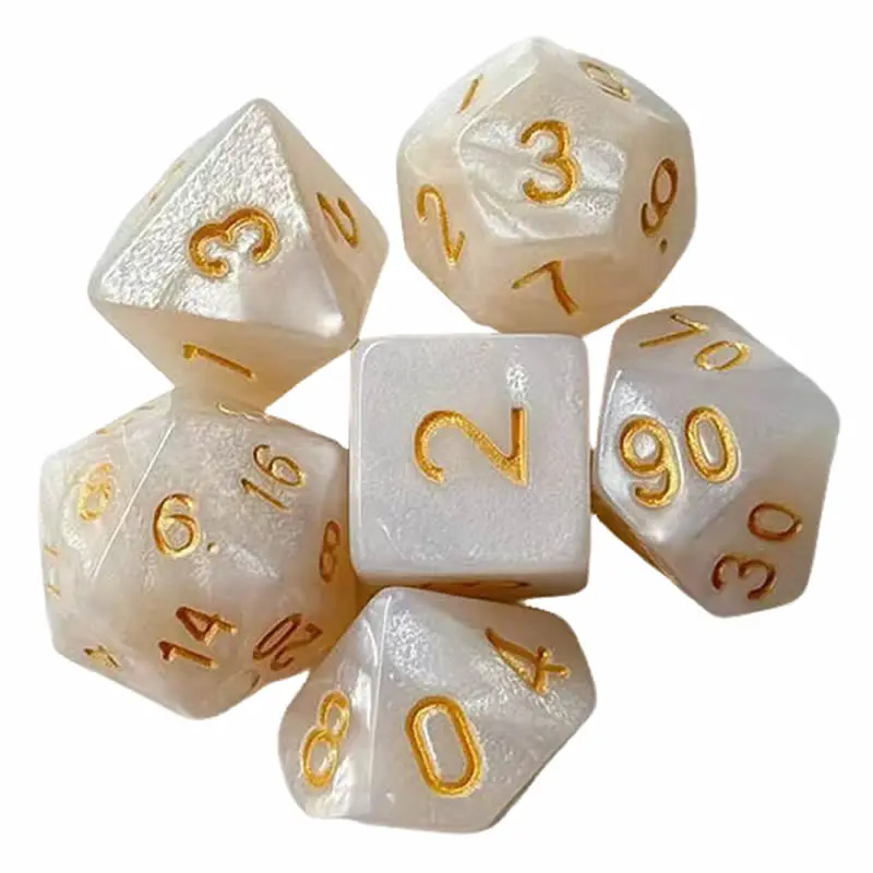 7pcs/Sst Dice For DND Accessories Board Games Roll Dices Galaxy Theme Polyhedral Amazing Colourful Universe Effect D4-D20 Toy - Detail 1