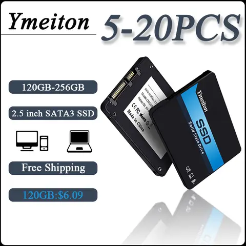 Ymeiton 5-20PCS 2.5 inch SSD SATA3 120GB 128GB 240GB 256GB Internal Hard Drive Computer Solid-state drive chip Factory Wholesale