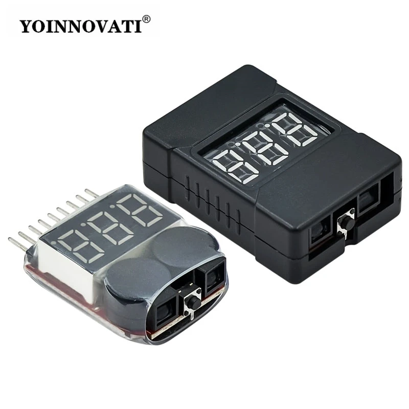2-in-1 1-8S Lithium Battery Voltage Tester with LCD Display Buzzer Alarm - Dual Function Low Voltage Alert Power Monitor Module