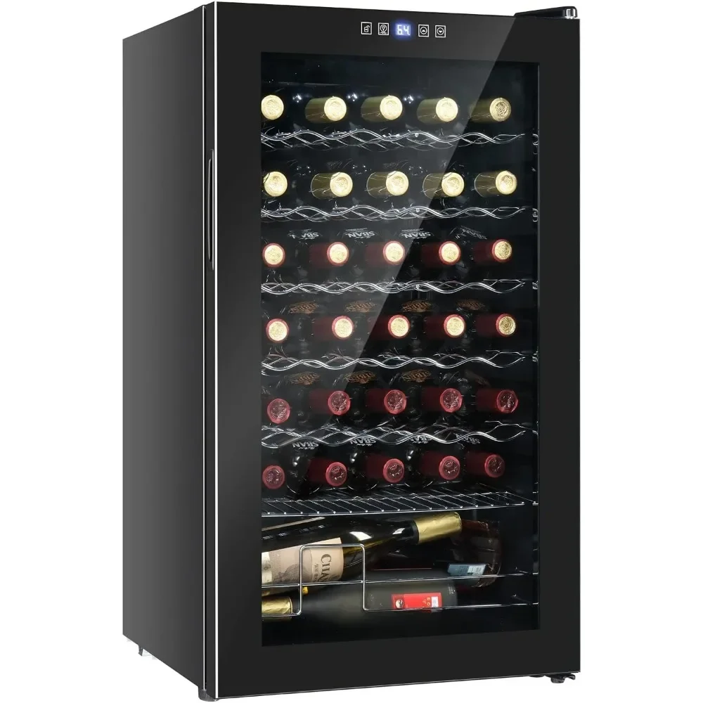 

Freestanding 34 Bottle Compressor Wine Cooler Refrigerator - Digital Temperature Control Beverage Wine Chiller Fridge,Customized