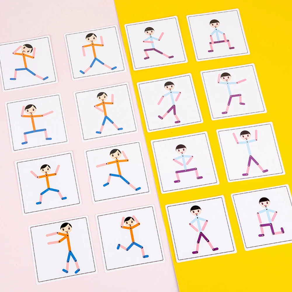Montessori Pose-Matching Stick Figure Game – detail image 19