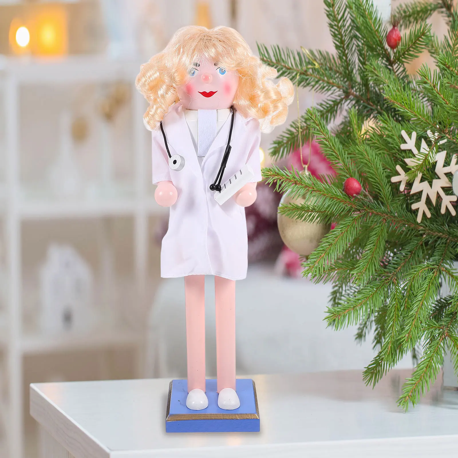

Wooden Decoration Christmas Nutcracker Decor Traditional Festive Nutcracker Ornament For Shelf Table Home Xmas Gift