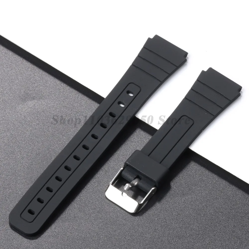 18mm Soft Silicone Strap for Casio W800H SGW-400H F91W F84 F105/108 AE1200/1300 Sport Watchband Men Women Replacement Bracelet