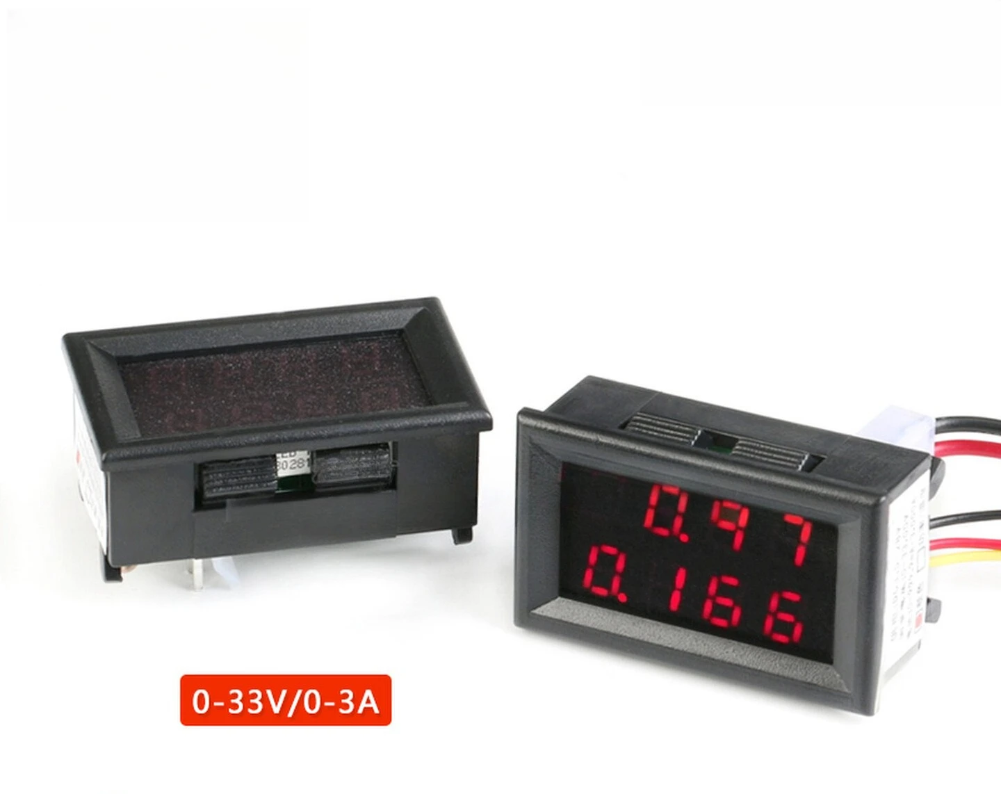 Four Dual Display DC Voltage Ammeter 0-33.00 V0-3.000A