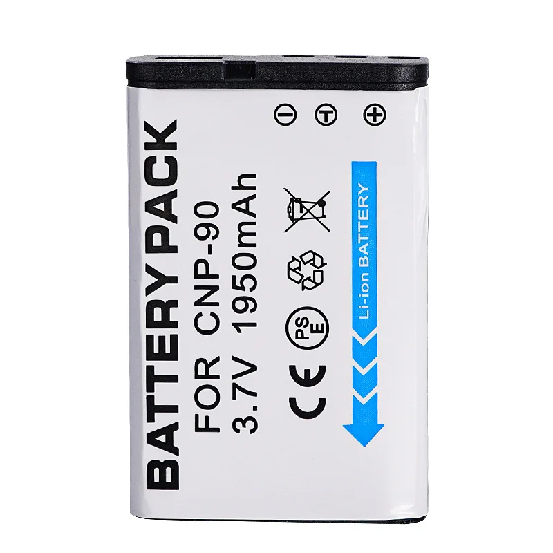 1950mAh NP-90 NP90 Camera Batterij Voor Casio Exilim EX-H10 EX-H15 EX-H20G EX-H20GBK EX-H20GSR EX-FH100 EX-FH100BK Camera Oplader