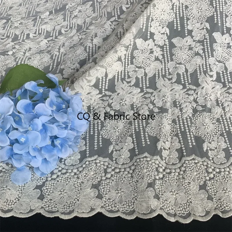 Piccolo tessuto di pizzo a rete con ricamo floreale Decorazione tovaglia in tessuto per abiti formali per bambini e donne fai-da-te