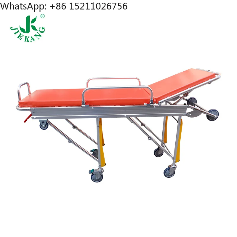 Aluminum Alloy Folding Ambulance Stretcher With Adjustable Backrest for Emergency Patient Transport Loading Stretcher
