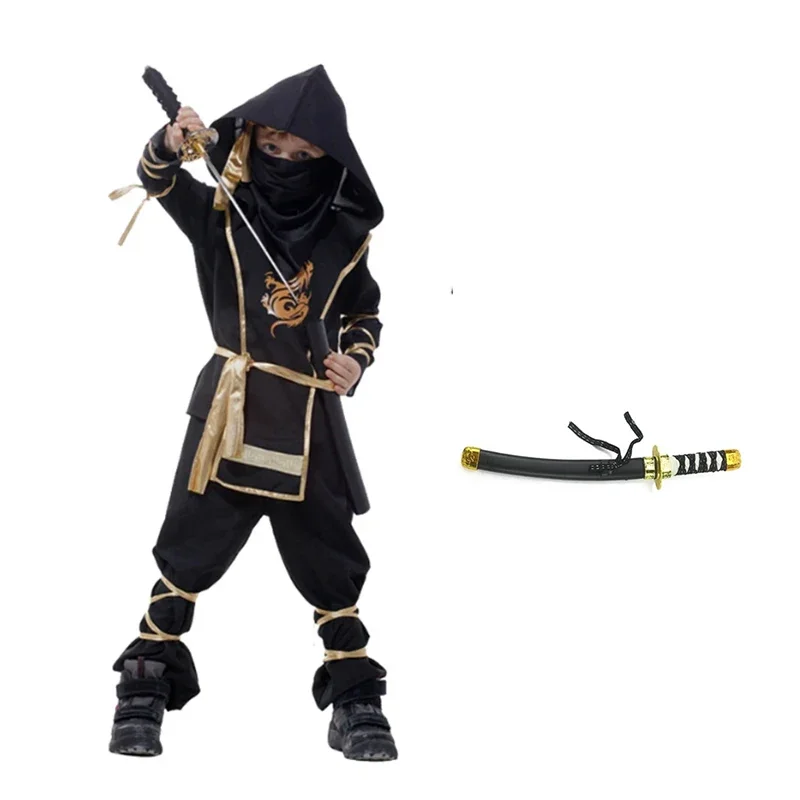 Costume de Ninja Cosplay pour Enfants, Robe de Barrage de ixd'Anniversaire pour Garçons et Bol, Vêtements Imbibés de Carnaval, ixd'Halloween