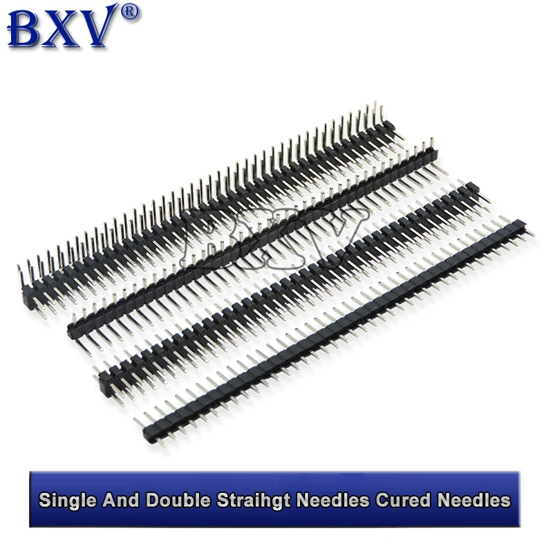 10PCS 40 Pin 1x40 2x40 Single Double Row Male 2.0 Breakable Pin Header Connector Strip For Arduino Black 2.0MM 90 Degrees