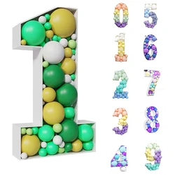 93cm Giant Figure Balloon Filling Box Birthday Balloon Number 0 1 2 3 Balloon Frame Anniversary Baby Shower Home Party Decor