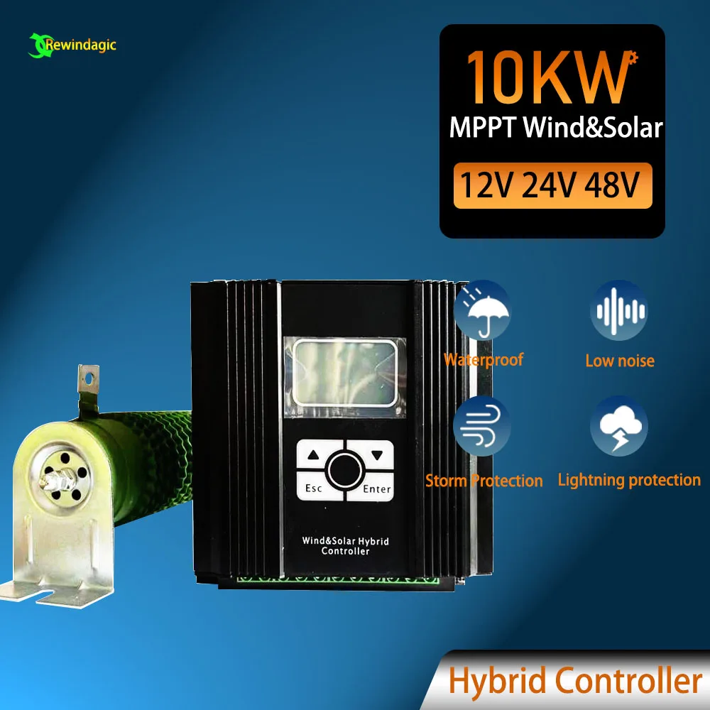 Didito Solar Wind Hybrid MPPT Charge Controller With Dump Load 5000w Wind Turbine 5000W Solar Panel 12V 24V Auto 48V Regulator