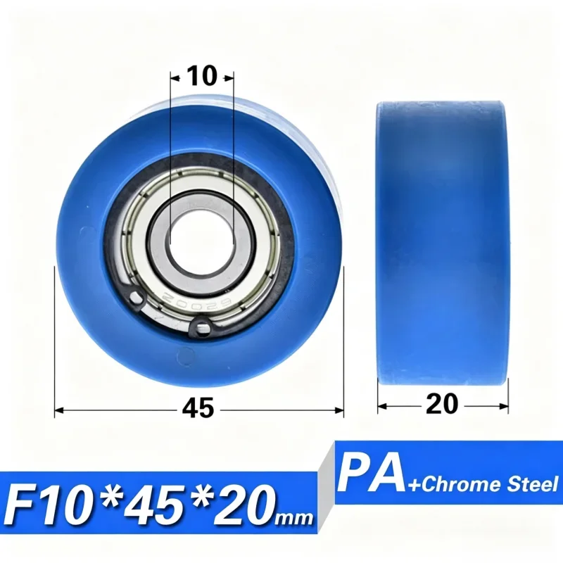 10 Stück Hochleistungsrollen 6200ZZ Kugellager, beschichtet mit PA NYLON, 10x40x20mm, Riemenscheibe Innendurchmesser 10mm, Gleitrad 40mm 4cm – Detail 10