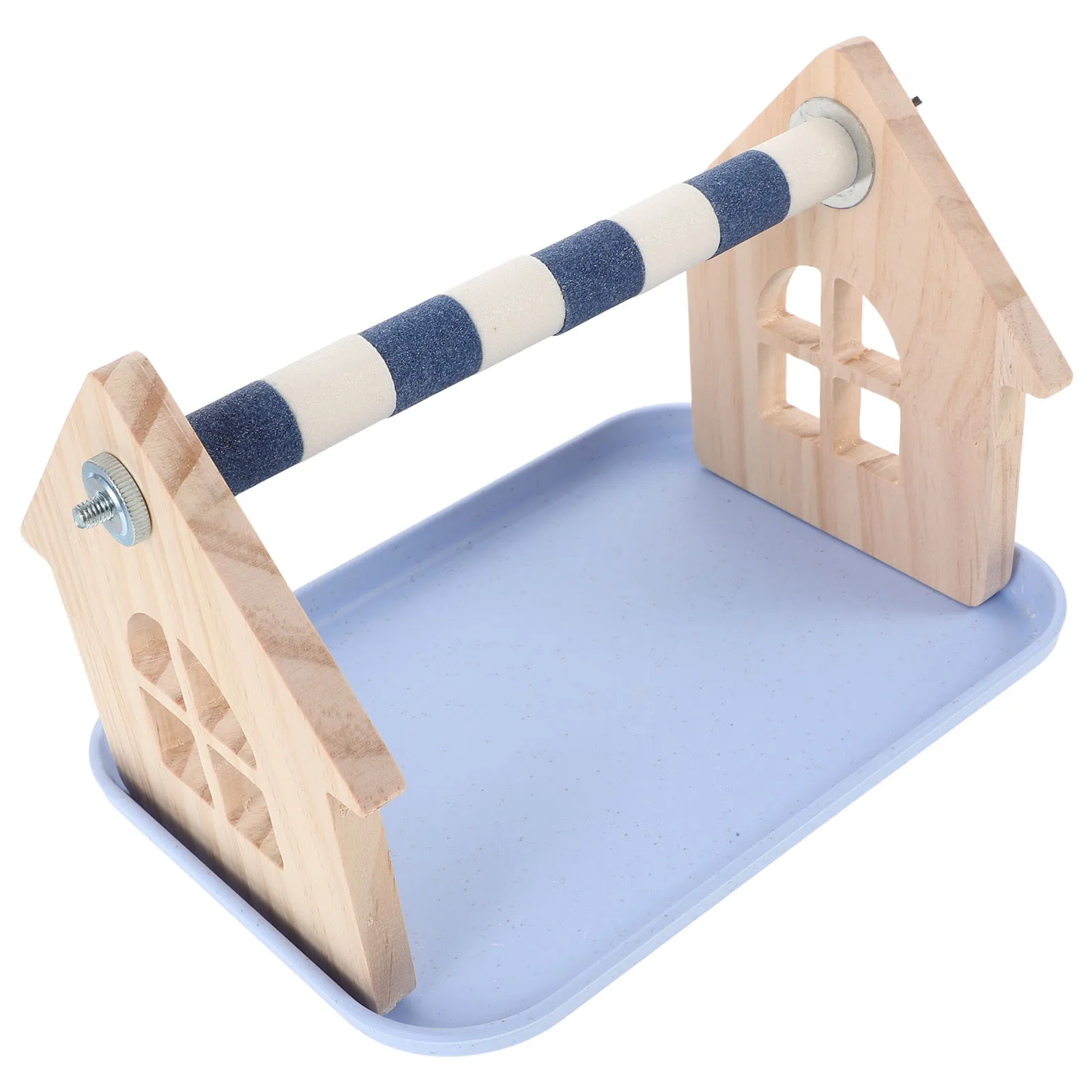 

Parrot Training Stand Table Textured Bird Exercise Perch Nail Trimming Desktop T-Stand Portable Play Gym For Parakeets