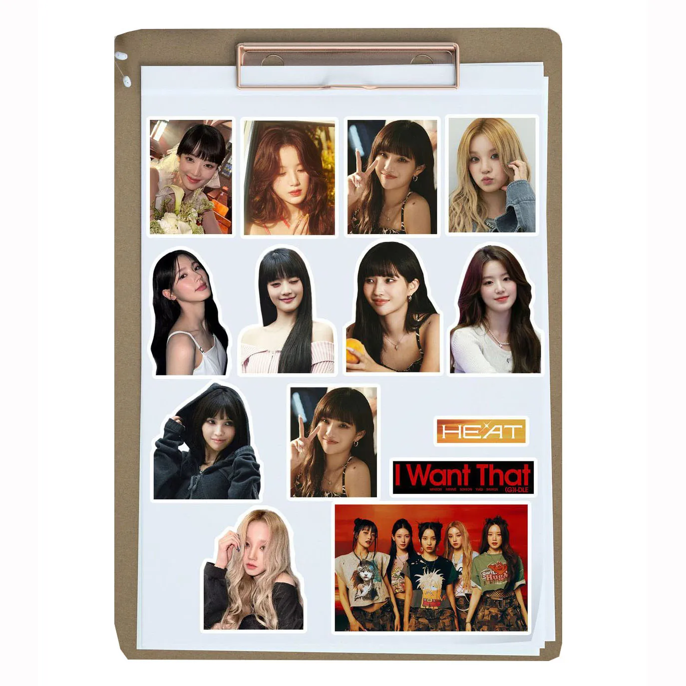 100pcs Kpop (G)I-DLE Sticker Minnie Cho Mi Yeon YUQI Albums HEAT Photo Stickers DIY Luggage laptop Fashion Accessories