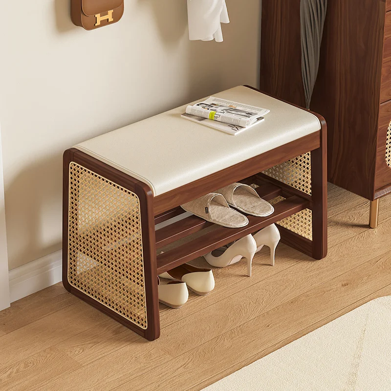 

Solid wood shoe change stool household door small apartment enter the door storage shoe stool home shoe cabinet can sit integrat