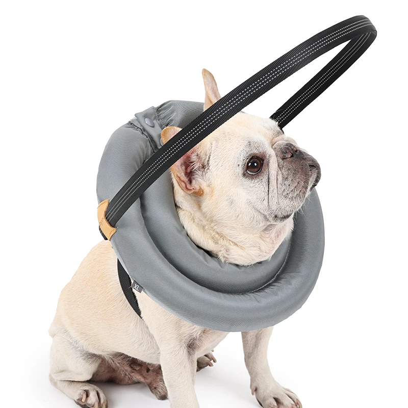 Hundehalsband für Blinde Haustiere Sicherheitsgeschirr Verstellbares Reflektierendes Führungsgerät Halsband Anti-Kollisions-Schutz für Blinde Hunde und Katzen
